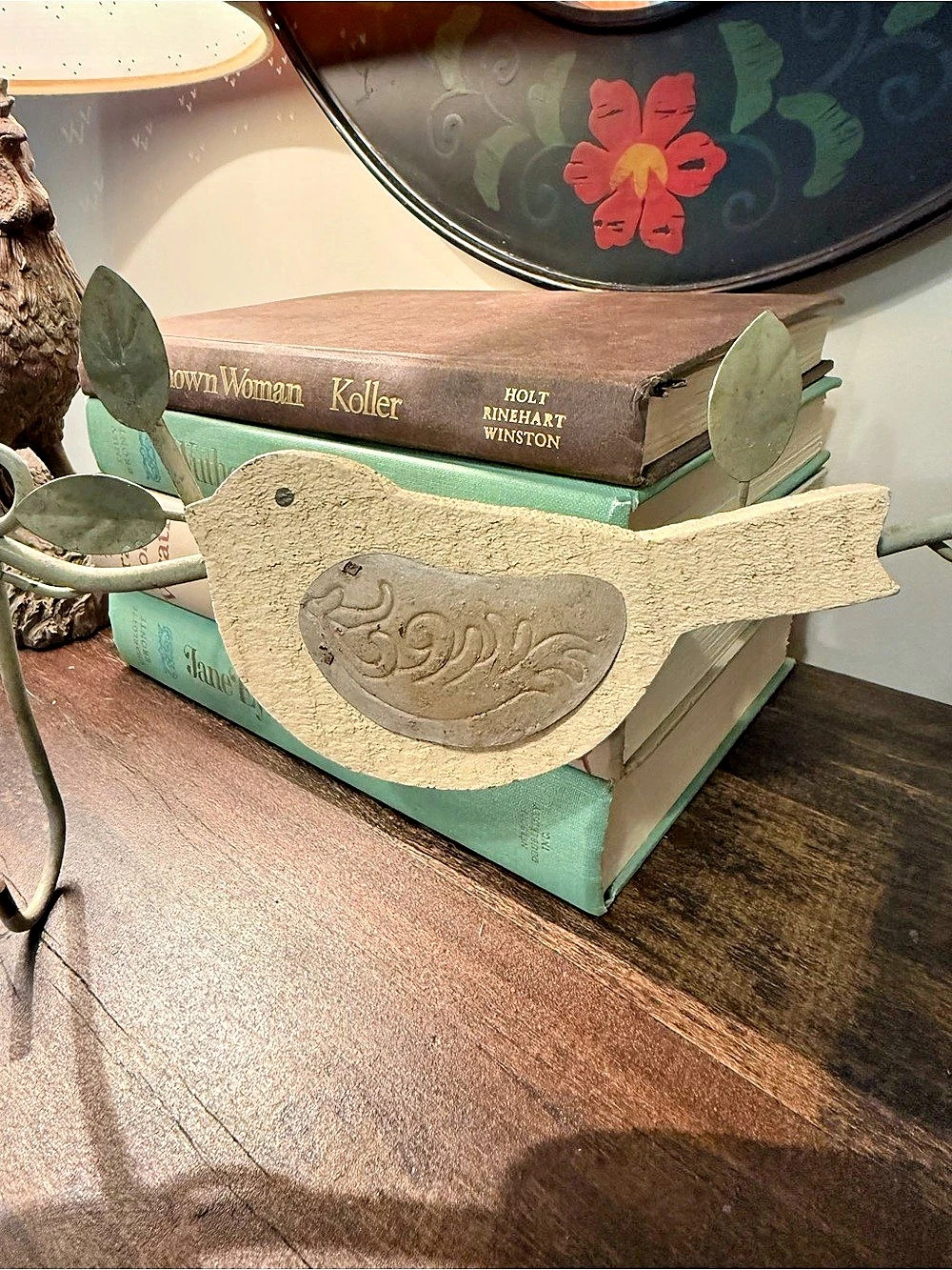 Ganz Bird Wall Decor Hook in Beige & Green